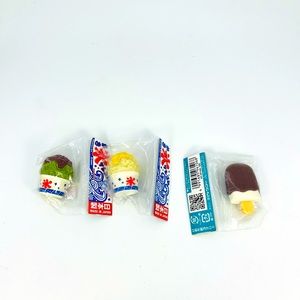 Iwako Japanese Puzzle Erasers Lot Of 3 New Ice Cream Shaved Ice.